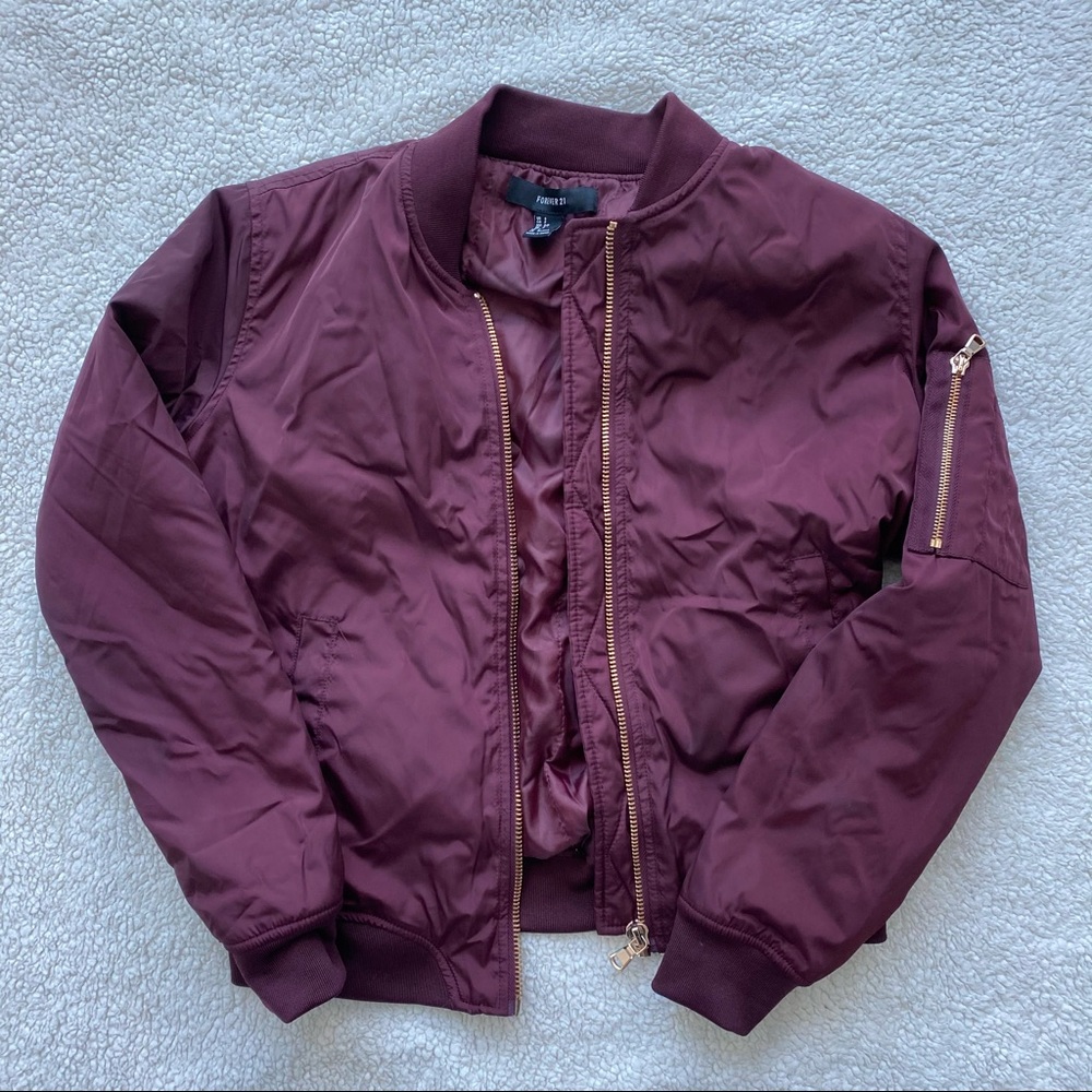 Forever 21 maroon bomber